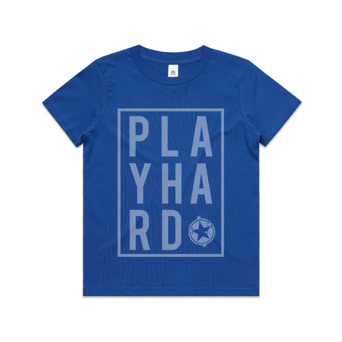 PLAY HARD - KIDS TEE BLUE