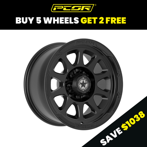 PCOR Signature 261 - 17x9 Satin Black Wheels (BT50 ,D-Max, Hilux, Prado)